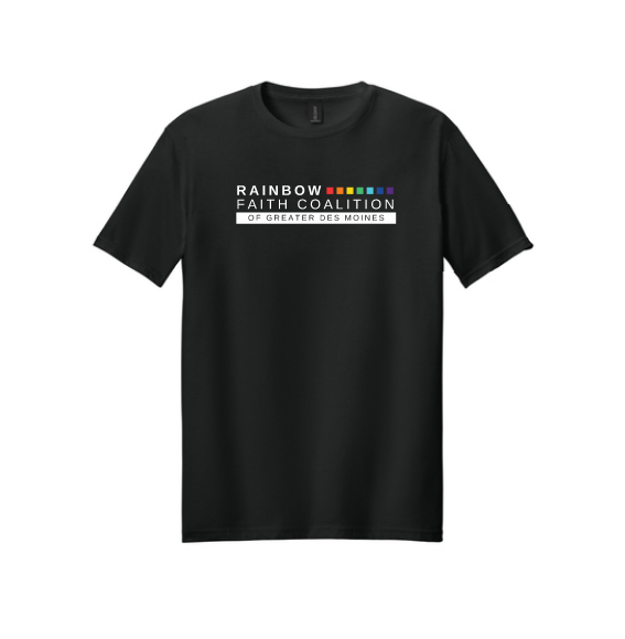 Rainbow Faith Coalition Gildan Soft Style Unisex T-shirt - BLACK